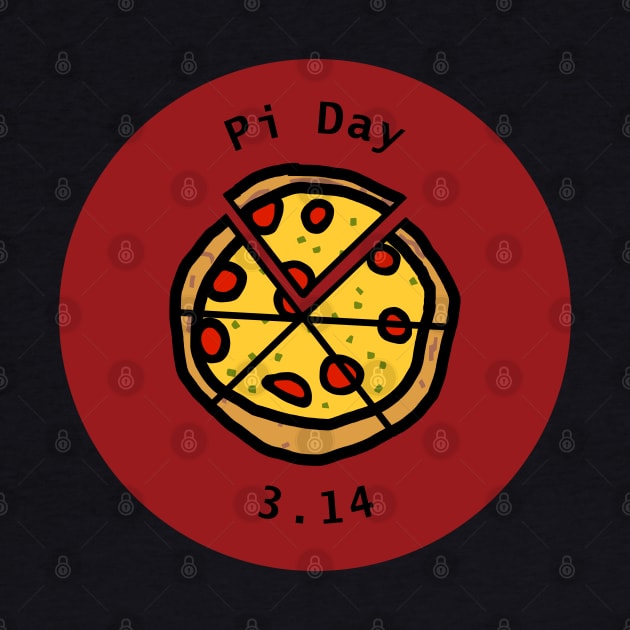 Pizza Pi Day on Red by ellenhenryart